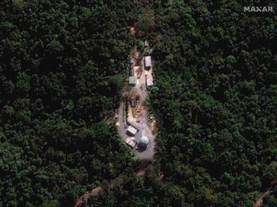 Satellite shot of a radar station allegedly built by China on Great Coco Island, Myanmar territory