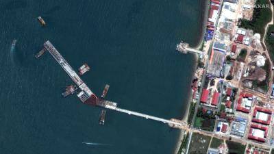 Satellite image of extended pier at Ream naval base, Cambodia, June 2023