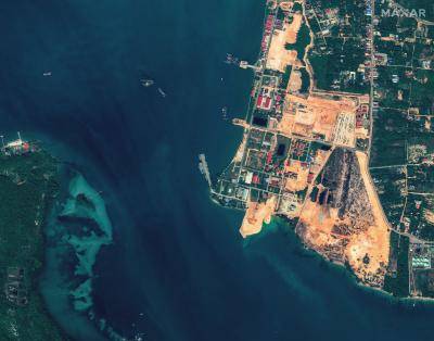 Satellite image showing ground clearance at Ream naval base, Cambodia, January 2023 