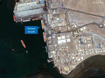 Satellite image of Hodeidah port, Yemen