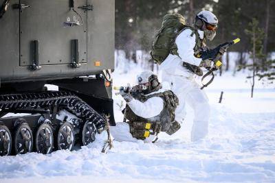 Royal Marines in Norway training in the snow