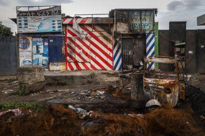 Burned buildings which were set on fire during the violence after the assassination of Oromo's pop singer Hachalu Hundessa are seen in Shashamene, Ethiopia on 12 July 2020. Photo: Getty Images.