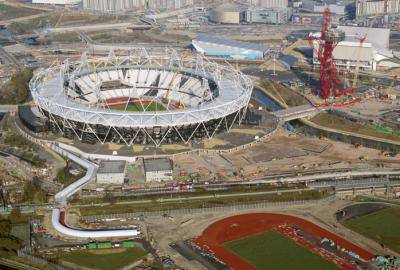 The Olympic Park under construction. Photo: John MacLean/View/Corbis