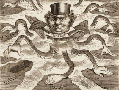 An 1882 cartoon showing England attempting to gain control over Egypt. Photo: Getty Images