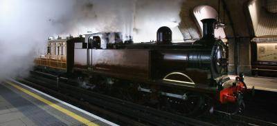 The 150th anniversary of the tube was marked by a steam train going round the system. Photo: Oli Scarff/Getty Images