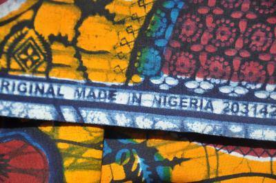 Made in Nigeria’ trademark on printed fabric at a market in Torodi, Niger, March 2015. Photo: Leena Koni Hoffmann.