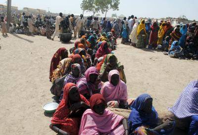 Internally displaced persons at Dikwa Camp in Borno State on 2 February 2016. Photo by Getty Images.