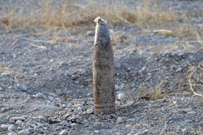 An unexploded IED left by ISIS in the small town of Bartella near Mosul. Photo: Getty Images.