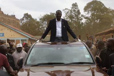 Raila Odinga arrives at a polling station on 8 August. Photo: Getty Images.