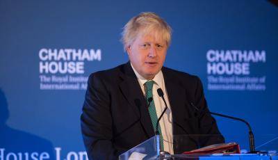 UK Foreign Secretary Boris Johnson addresses the Chatham House London Conference, October 2017