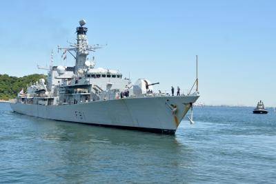 HMS Sutherland visits Japan in April. Photo: Getty Images.