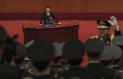 Xi Jinping speaks at the opening session of the 19th Communist Party Congress in October 2017. Photo: Getty Images.