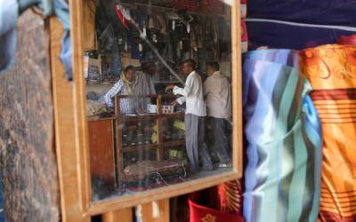 A shop selling fabric and electronics inside the Dagahaley Camp, one of five camps that make up Dadaab, the world’s largest and oldest camp for refugees. Photo: Michelle Shephard/Toronto Star via Getty Images.