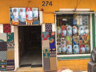 Sales of papal-pictured capulanas have been brisk. Photo: Chatham House.