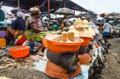 A view of a market area in Goma, Democratic Republic of Congo on 10 October 2019. Congo is among the countries with the highest number of acutely malnourished people on a global level. Photo by JC Wenga/Anadolu Agency via Getty Images.