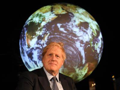 Boris Johnson at the launch of the UK-hosted COP26 UN Climate Summit at the Science Museum, London on February 4, 2020. Photo by Jeremy Selwyn - WPA Pool/Getty Images.