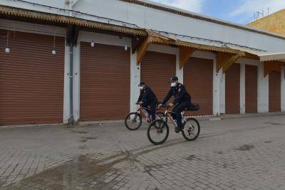 A general view of empty stores during curfew as a precaution against the new type of coronavirus (COVID-19) in Rabat, Morocco on 1 April 2020. Photo by Jalal Morchidi/Anadolu Agency via Getty Images.