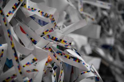 Paper is processed at a recycling plant in the US. Recycled paper has been a major export from the US to China but China has recently tightened its restrictions on how much paper can be imported due to ongoing trade tensions between the two countries. Photo: Getty Images.
