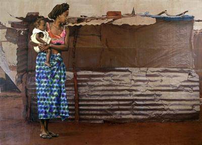 Shanty , 2007, Oil and inkjet on jute