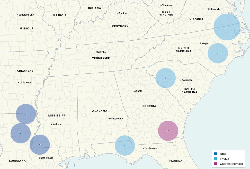 Figure 9. Locations of mills analysed in this study