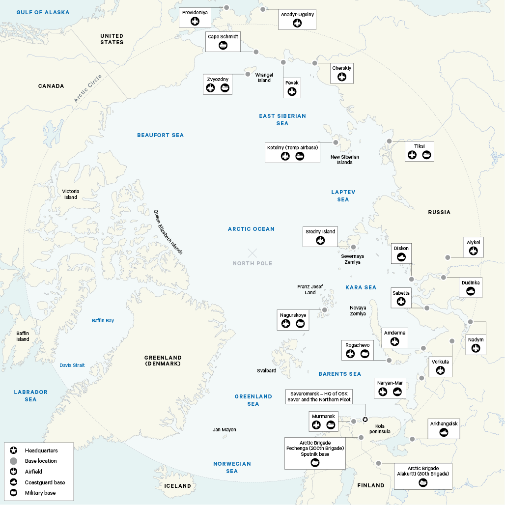Figure 1. Russian military infrastructure in the AZRF