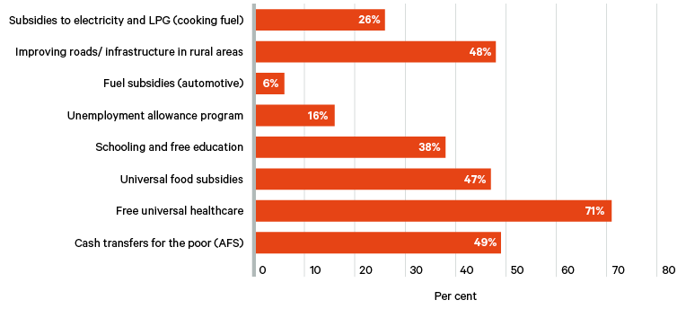 Figure 12b. Public opinion on which areas of government budgets should increase