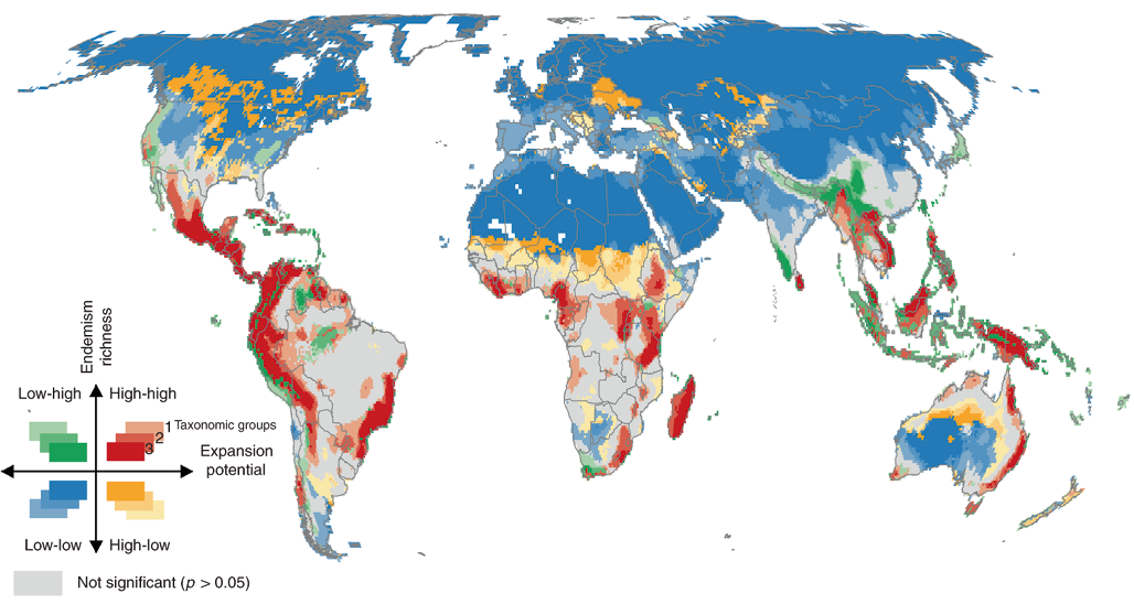 Figure 12. Biodiversity threats from agricultural expansions