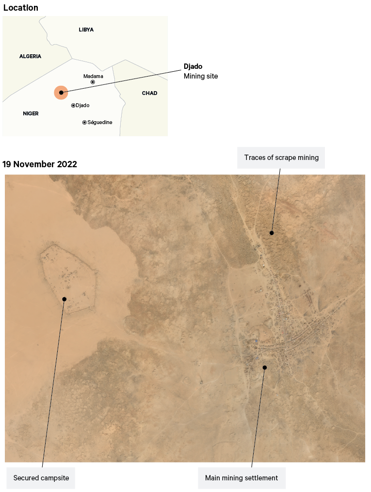Figure 10. The Djado Plateau gold mining site